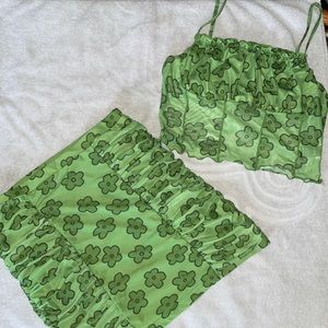 SHEIN green floral two piece